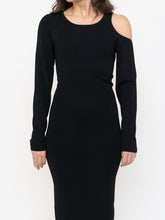 Load image into Gallery viewer, GOOD AMERICAN x Thick Ribbed Bodycon Cutout Long Sleeve Dress (M)
