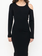 Load image into Gallery viewer, GOOD AMERICAN x Thick Ribbed Bodycon Cutout Long Sleeve Dress (M)