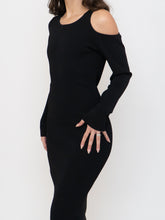 Load image into Gallery viewer, GOOD AMERICAN x Thick Ribbed Bodycon Cutout Long Sleeve Dress (M)