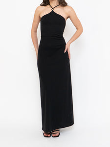 Vintage x Made in Canada x Criss Cross Halter Maxi Dress (S, M)