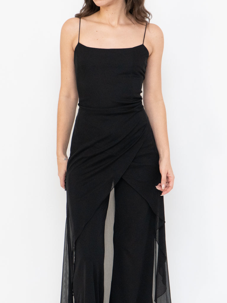 Vintage x Made in Canada x Layered Chiffon Jumpsuit (S, M)