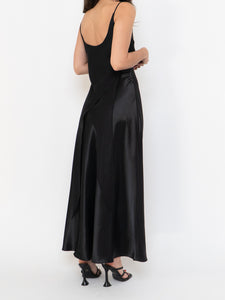 Vintage x Made in Canada x Black Layered Chiffon Satin Dress (S, M)