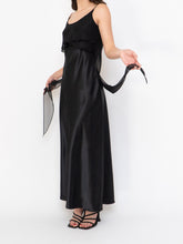 Load image into Gallery viewer, Vintage x Made in Canada x Black Layered Chiffon Satin Dress (S, M)