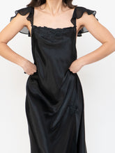Load image into Gallery viewer, Vintage x Satin &amp; Chiffon Feel Slip Dress (L, L)