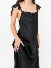 Load image into Gallery viewer, Vintage x Satin &amp; Chiffon Feel Slip Dress (L, L)