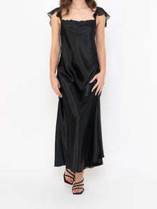 Vintage x Satin & Chiffon Feel Slip Dress (L, L)