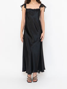 Vintage x Satin & Chiffon Feel Slip Dress (L, L)