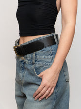Load image into Gallery viewer, RALPH LAUREN x Black And Gold Leather Belt (S-L)