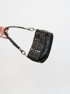 BROWNS x Black Leather Studded Handbag
