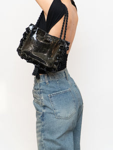 JOSEPH MAGNIN x Shiny Leather Rope Purse
