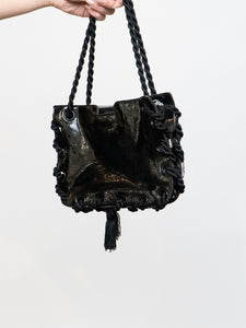 JOSEPH MAGNIN x Shiny Leather Rope Purse