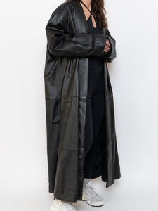 Vintage x Black Leather Trench (S-L)