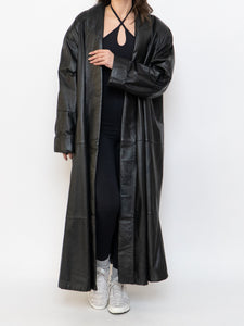 Vintage x Black Leather Trench (S-L)