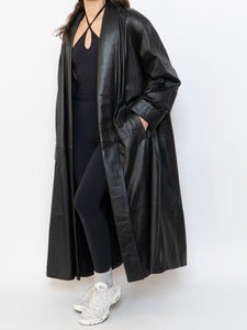 Vintage x Black Leather Trench (S-L)