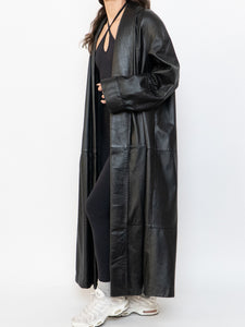 Vintage x Black Leather Trench (S-L)