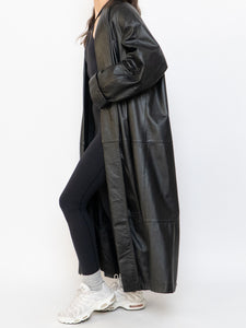 Vintage x Black Leather Trench (S-L)