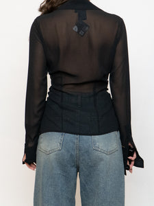 Vintage x TRISTAN & ISEUT Button Up Scrunched Blouse (XS-M)