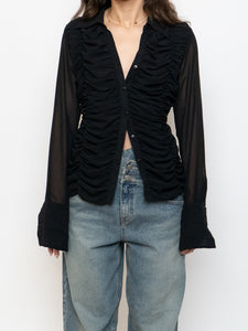 Vintage x TRISTAN & ISEUT Button Up Scrunched Blouse (XS-M)