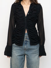 Load image into Gallery viewer, Vintage x TRISTAN &amp; ISEUT Button Up Scrunched Blouse (XS-M)