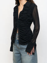 Load image into Gallery viewer, Vintage x TRISTAN &amp; ISEUT Button Up Scrunched Blouse (XS-M)