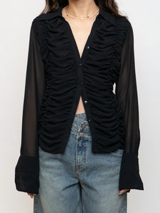 Vintage x TRISTAN & ISEUT Button Up Scrunched Blouse (XS-M)