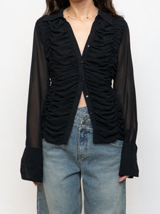 Vintage x TRISTAN & ISEUT Button Up Scrunched Blouse (XS-M)