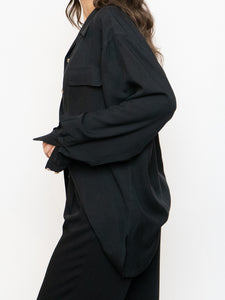 Vintage x Black Silk Button-up Blouse (XS-L)