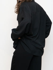 Vintage x Black Silk Button-up Blouse (XS-L)