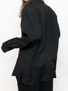 Vintage x Black Silk Button-up Blouse (XS-L)