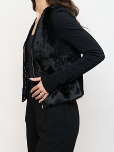 Vintage x NINA LEONARD Knit & Faux Fur Vest (S-L)