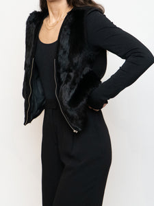 Vintage x NINA LEONARD Knit & Faux Fur Vest (S-L)