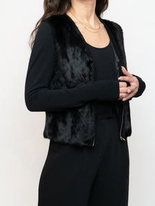 Vintage x NINA LEONARD Knit & Faux Fur Vest (S-L)