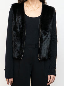 Vintage x NINA LEONARD Knit & Faux Fur Vest (S-L)