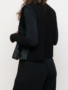 Vintage x NINA LEONARD Knit & Faux Fur Vest (S-L)