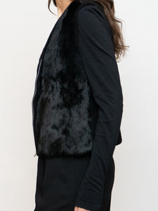 Vintage x NINA LEONARD Knit & Faux Fur Vest (S-L)