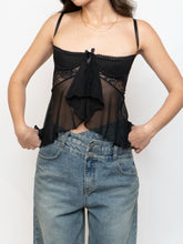 Load image into Gallery viewer, Vintage x Mesh Frilly Lingerie Top (XS-M, A Cup)