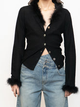 Load image into Gallery viewer, Vintage x Black Wool Feathered Cardigan (S, M)