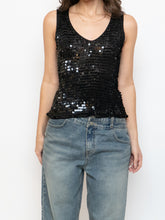 Load image into Gallery viewer, Vintage x Black Sequin Crochet Tank (S-L)