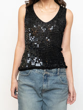 Load image into Gallery viewer, Vintage x Black Sequin Crochet Tank (S-L)