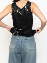 Load image into Gallery viewer, Vintage x Black Sequin Crochet Tank (S-L)