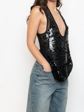 Load image into Gallery viewer, STELLA MCCARTNEY x Black Sequin Baggy Tank (XS-M)
