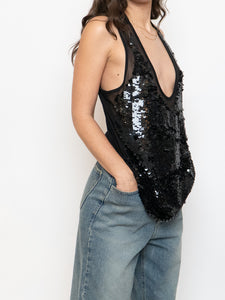 STELLA MCCARTNEY x Black Sequin Baggy Tank (XS-M)