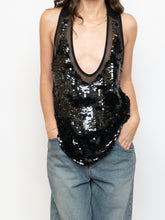 Load image into Gallery viewer, STELLA MCCARTNEY x Black Sequin Baggy Tank (XS-M)