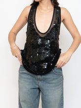 Load image into Gallery viewer, STELLA MCCARTNEY x Black Sequin Baggy Tank (XS-M)