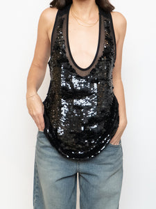 STELLA MCCARTNEY x Black Sequin Baggy Tank (XS-M)