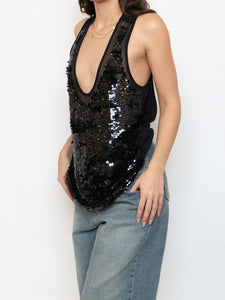 STELLA MCCARTNEY x Black Sequin Baggy Tank (XS-M)