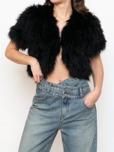TOPSHOP x Black Turkey Feather Shrug (XS-M)
