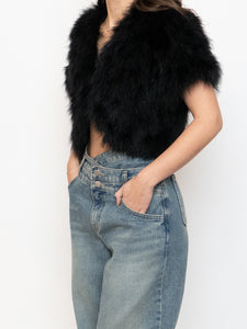 TOPSHOP x Black Turkey Feather Shrug (XS-M)
