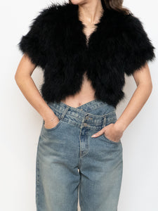 TOPSHOP x Black Turkey Feather Shrug (XS-M)