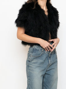 TOPSHOP x Black Turkey Feather Shrug (XS-M)